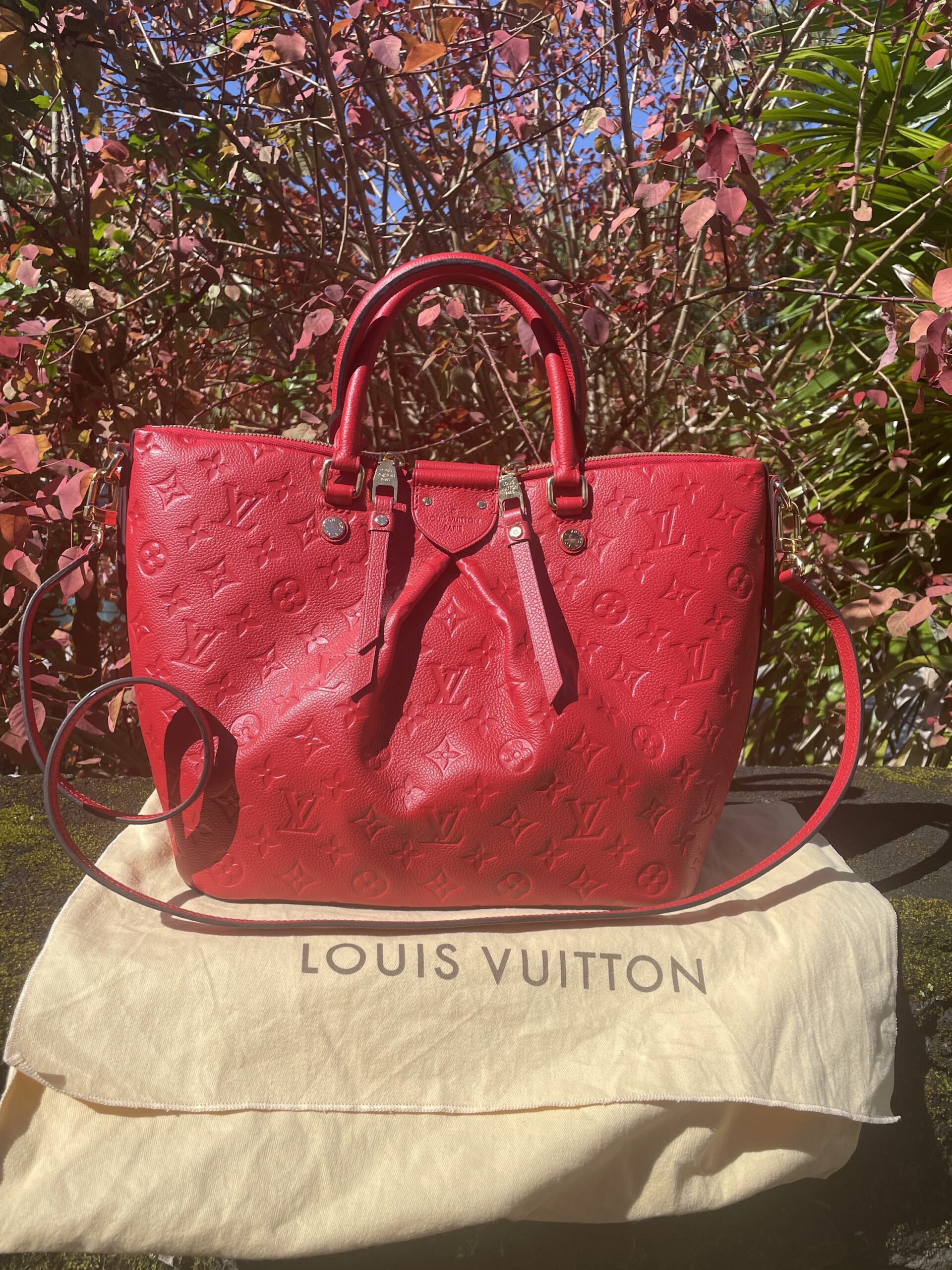 Louis Vuitton Mazarine Handbag Monogram Empreinte Leather PM Gray 538601